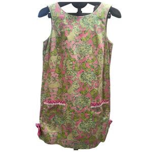 Vintage Lilly Pulitzer Dress Fried Catfish Print Girls 4